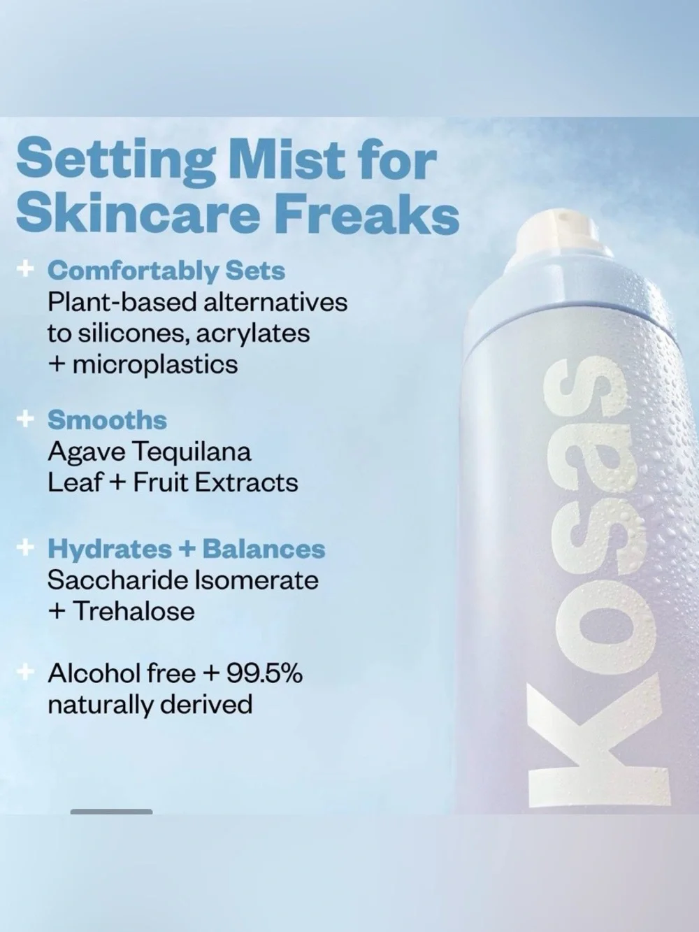 Kosas Setting Mist in Soft Blue & Lavender Gradient